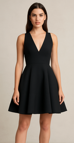 Black V-Neck Dress