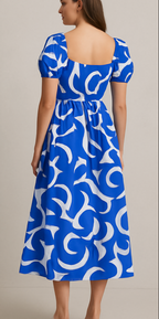 Blue Printed Dress