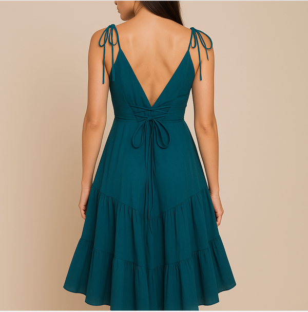 Blue frock with lace back