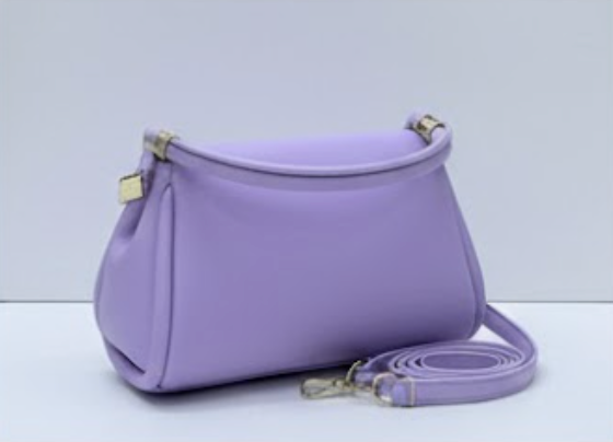 Quilted Bag with Button Closure in Lavender