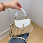 Straw Bag Rattan Women Shoulder Bag in White