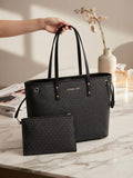 MK - Black 2 piece tote bag
